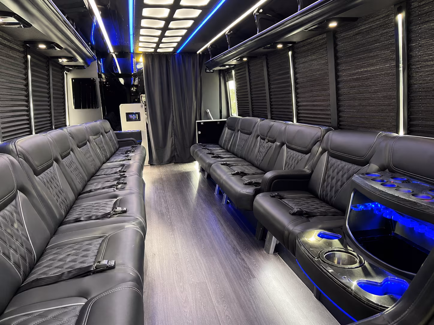 bridal party bus rentals for getting ready and venue arrivals in largo