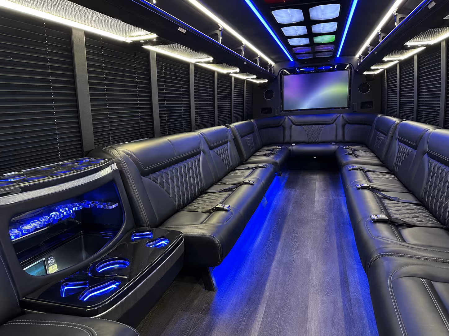 largo 20 passenger party bus inside