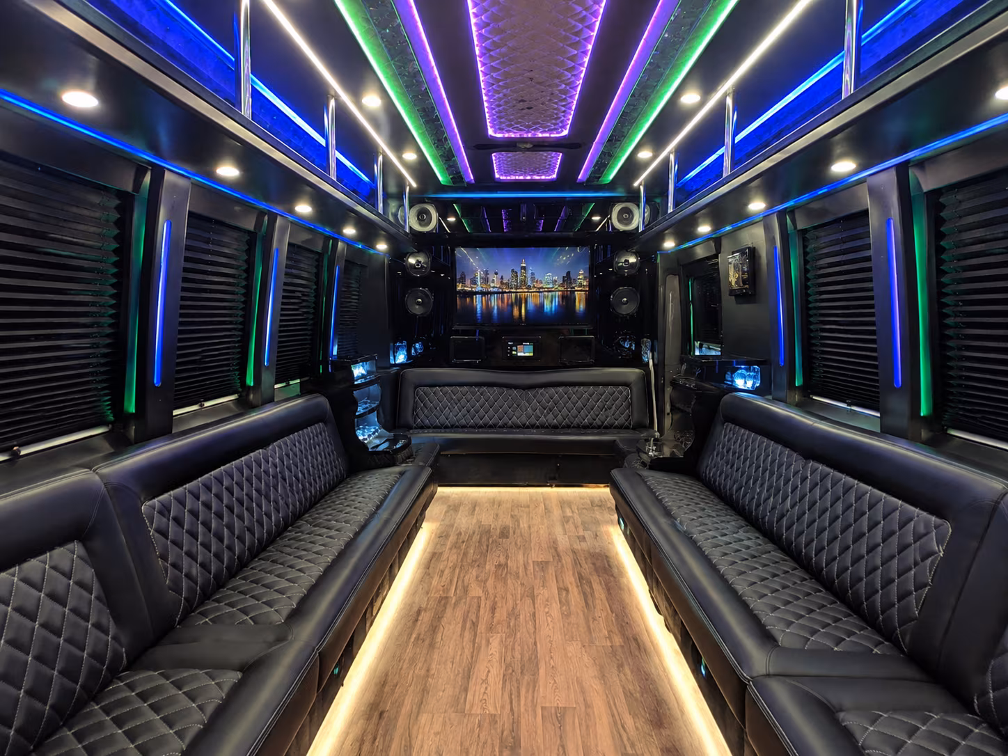 largo 25 passenger party bus interior