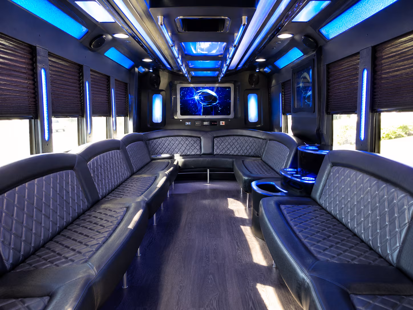 largo 28 passenger party bus inside