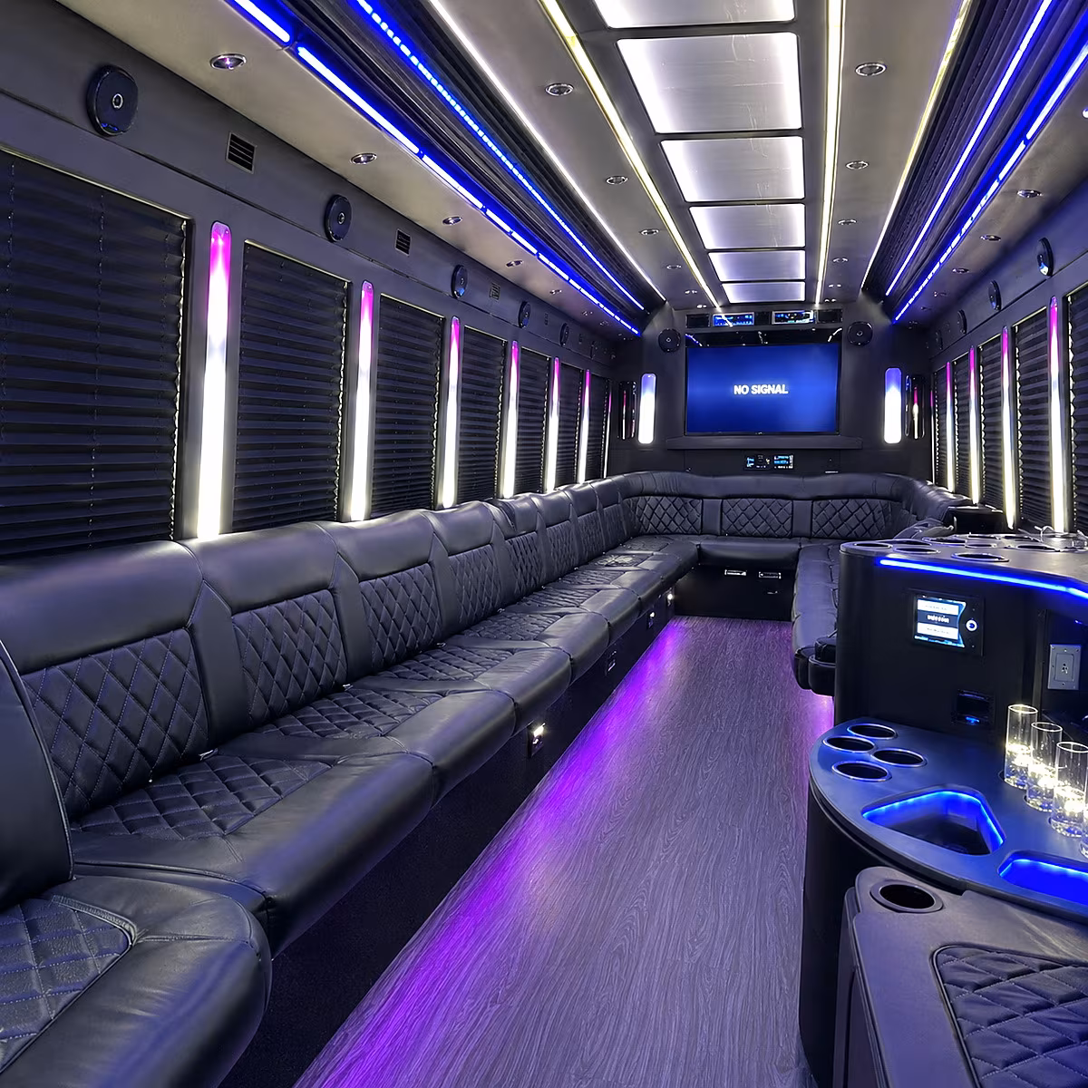largo 30 passenger party bus inside