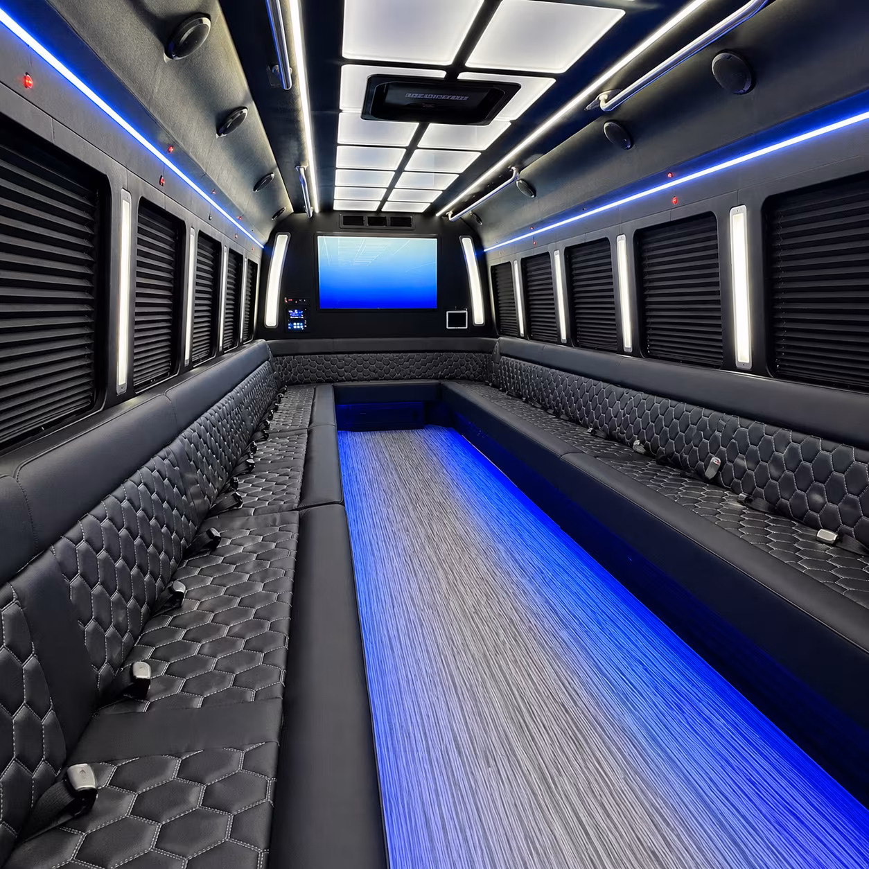 largo 50 passenger party bus inside