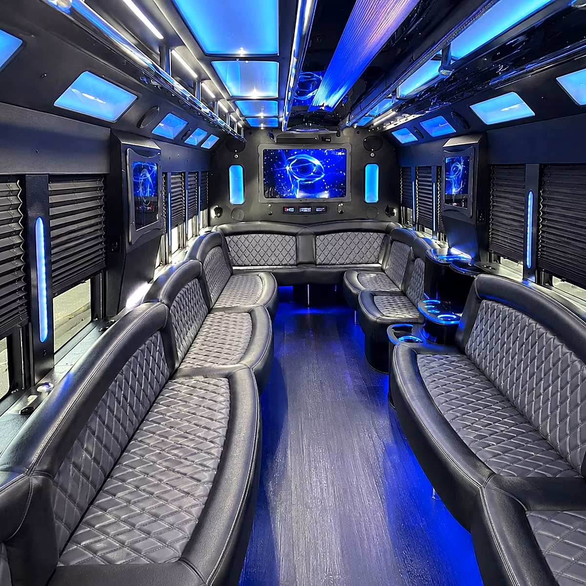 largo 50 passenger party bus interior