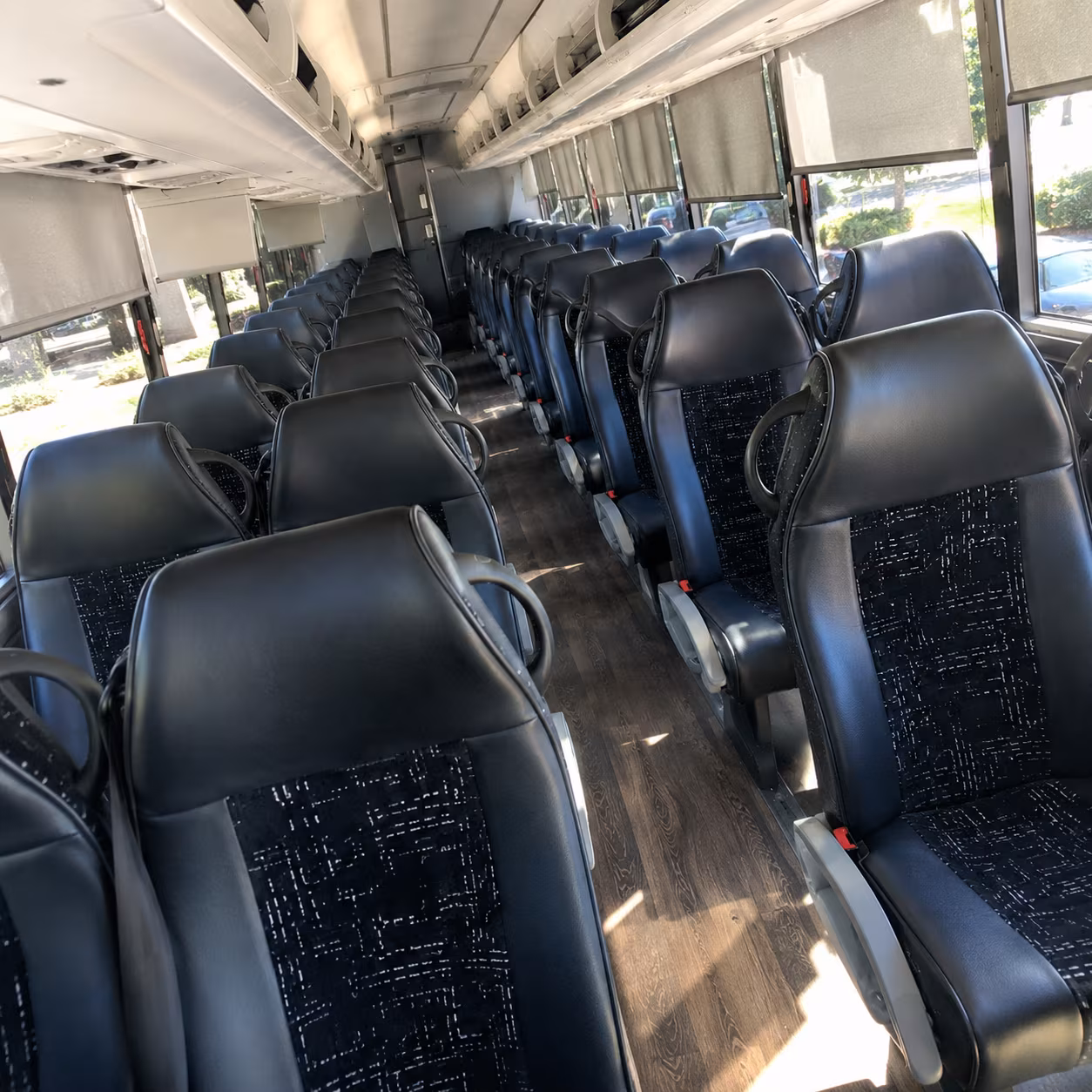 largo 56 passenger charter bus inside